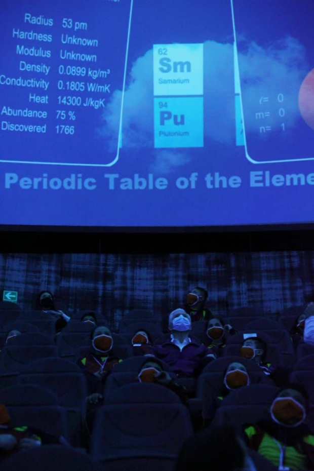 La pantalla de 360 grados estará proyectando documentales informativos en el Parque de la Ciencia Fundadores.