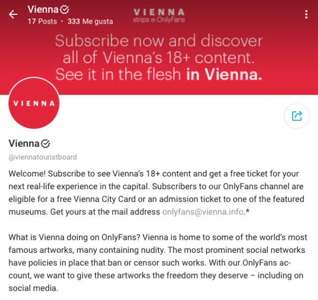 Ésta es la cuenta de Viena en OnlyFans.