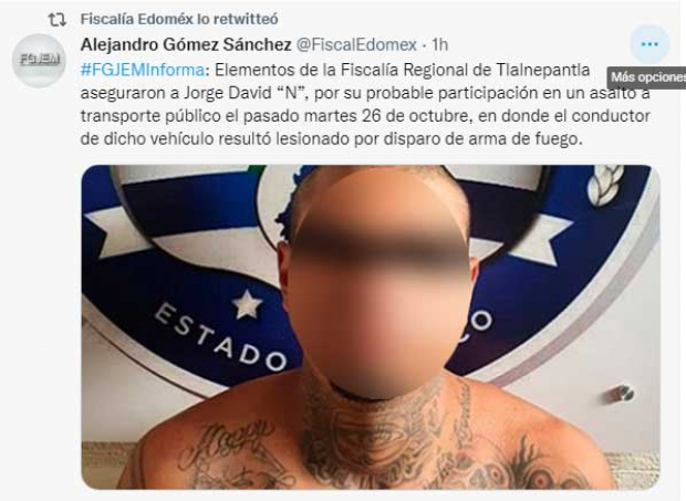 Presunto ladrón que baleó a chofer de combi en Tlalnepantla fue detenido