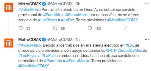 El Metro de la CDMX reportó que realiza una revisión eléctrica
