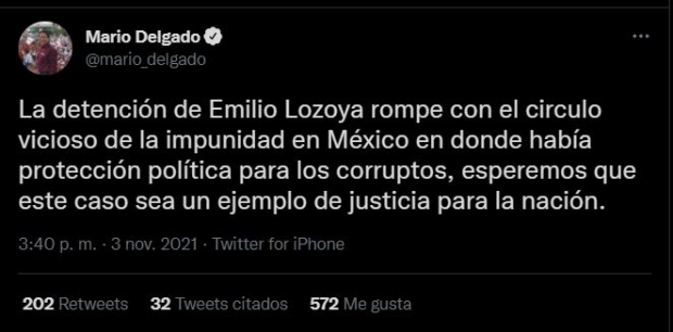 El líder nacional de Morena, Mario Delgado, se pronunció sobre la prisión preventiva contra Emilio Lozoya.