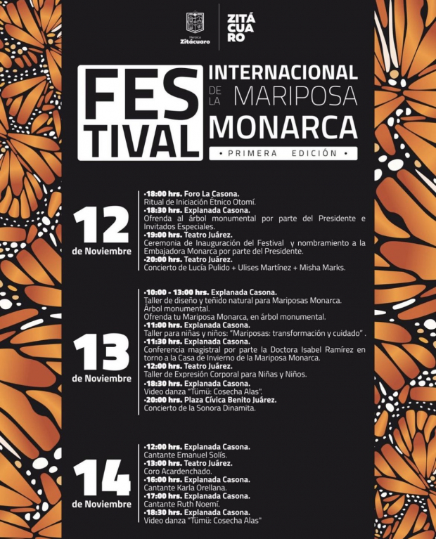 Conoce el programa del primer Festival Internacional de la Mariposa Monarca