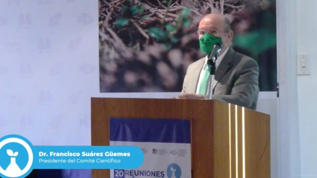 Francisco Suárez Güemes en su intervención durante las Reuniones Nacionales de Investigación e Innovación Pecuaria, Agrícola, Forestal y Acuícola-Pesquera 2021