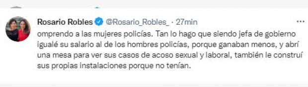 Rosario Robles criticó la falta de empatía del gobierno para atender demandas feministas