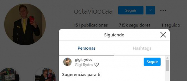 Así quedó el Instagram de Octavio Ocaña