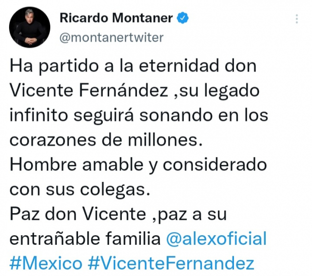 Mensaje de Ricardo Montaner