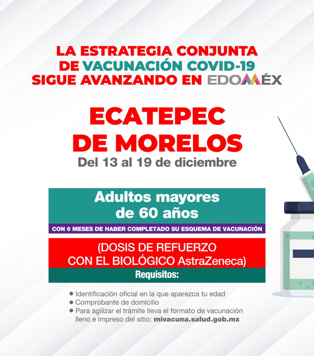 Detalles de la vacunación contra COVID-19 en Ecatepec
