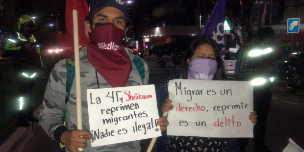 Manifestantes acusaron que las autoridades reprimen a los migrantes