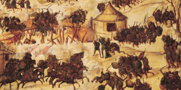 La batalla de Zempoala, de la serie La conquista de México.