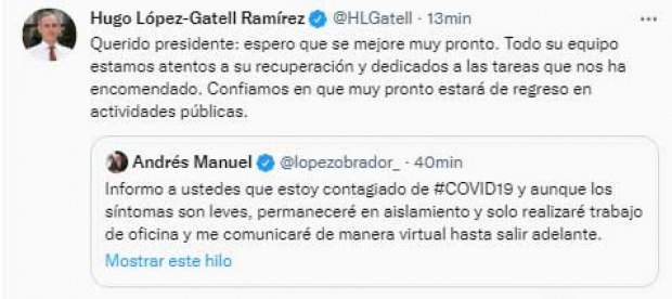 El mensaje de Hugo López-Gatell a AMLO