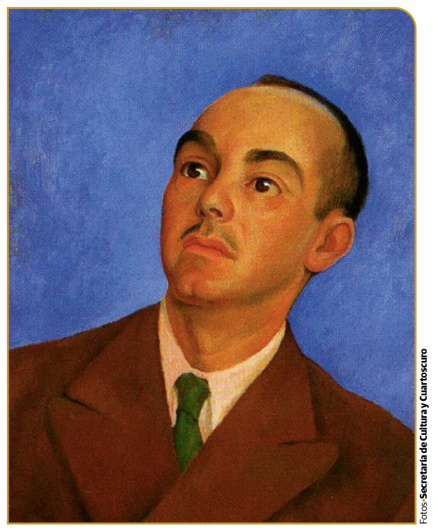 Retrato de Pellicer concebido por Diego Rivera.