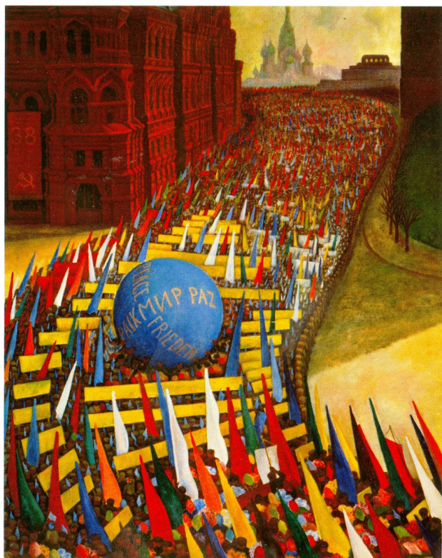 Desfile del 1º de Mayo en Moscú (1956), de Diego Rivera.