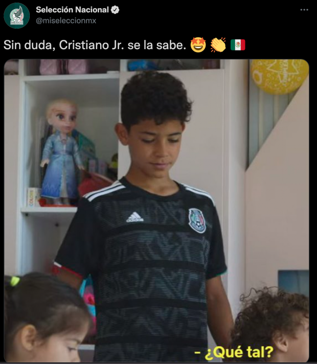Cristiano Jr. luce camiseta de México en serie de Georgina