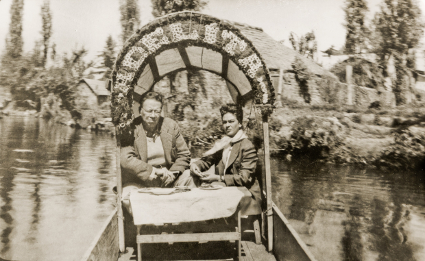 Diego y Frida, a bordo de la trajinera Adelita, en 1941.