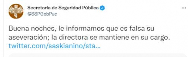 SSP desmiente renuncia de directora del Cereso de Puebla