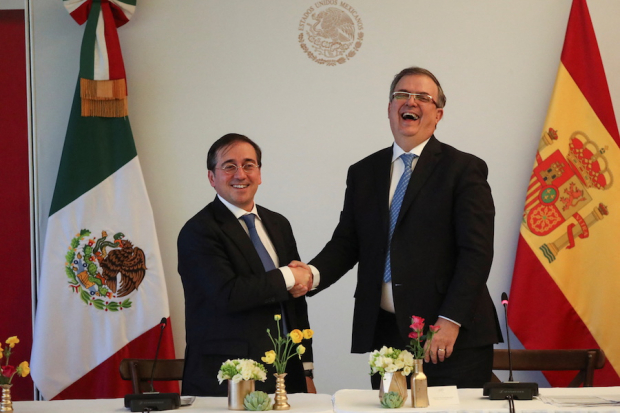 Los cancilleres de España y México, ayer, en reunión en la SRE.