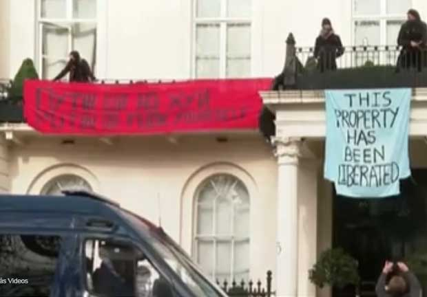 Activistas tomaron la mansión en Londres del oligarca ruso Oleg Deripaska para protestar por la invasión de Ucrania