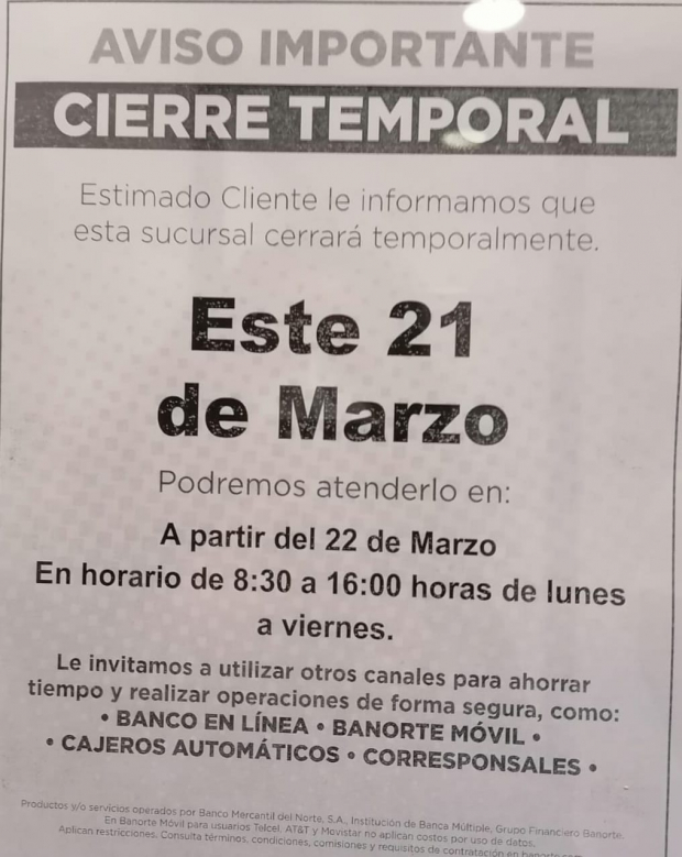 Los bancos suspenderán operaciones el lunes 21 de marzo, con motivo del natalicio de Benito Juárez.