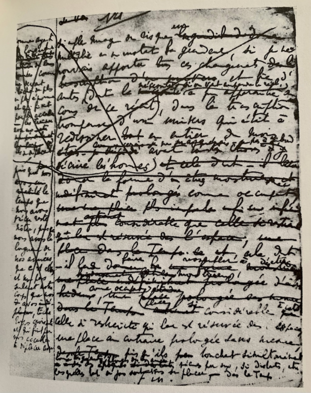 Última página manuscrita de El tiempo recobrado.