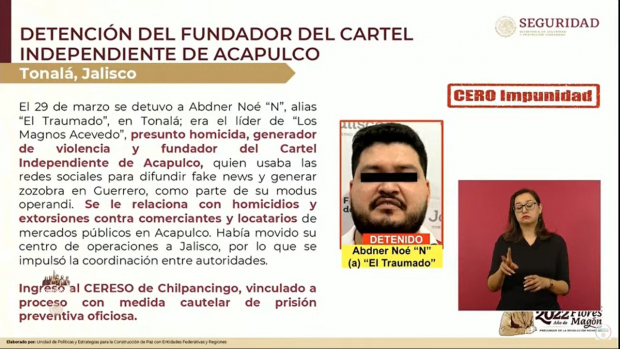 Detención del líder del cártel Independiente de Acapulco.