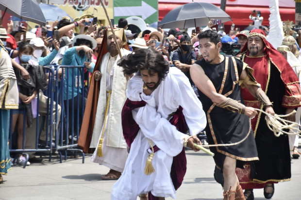 Aspectos de la Representación de la Pasión de Cristo en Iztapalapa este viernes