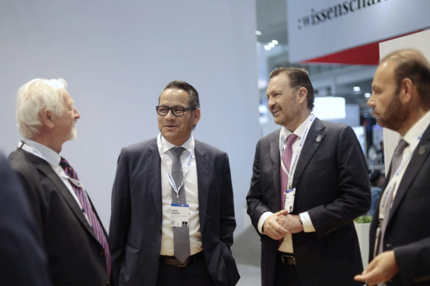 Reunión con con Rolf Prettl y Carlos Barroso, de la empresa Prettl Beteiligungs Holding.