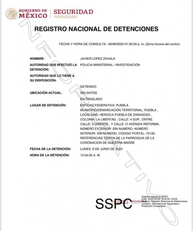 Registro Nacional de Detenciones - Javier López