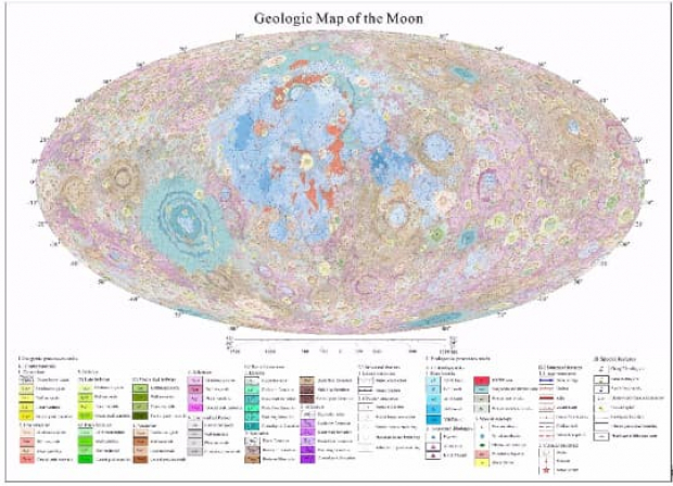Mapa geológico de la Luna.