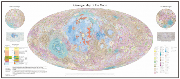 Amplitud del mapa geológico de la Luna.