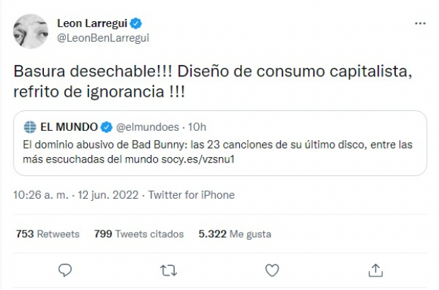 El tuit que borró León Larregui