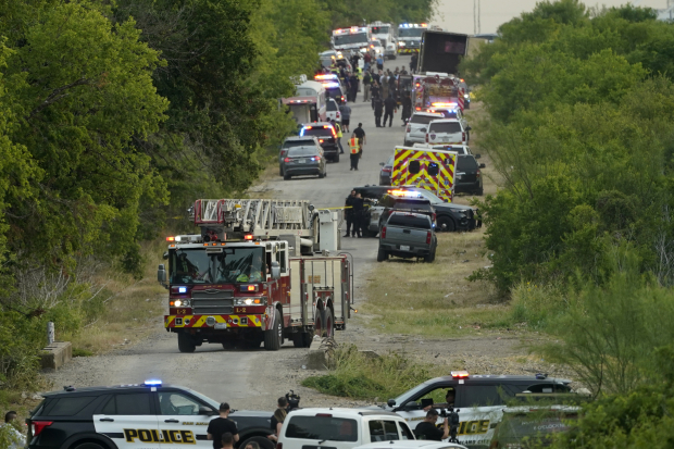 Una imágen del lugar donde fueron encontradas las 46 personas sin vida, en SanAntonio, Texas