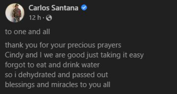 El mensaje de Carlos Santana