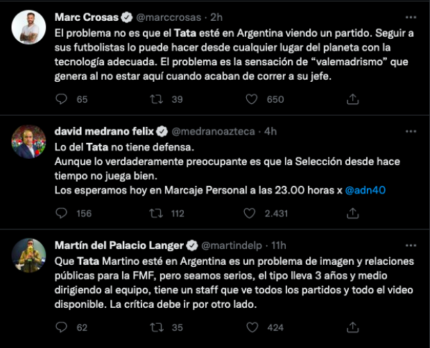 Críticas hacia Gerardo Martino, técnico de la Selección Mexicana.