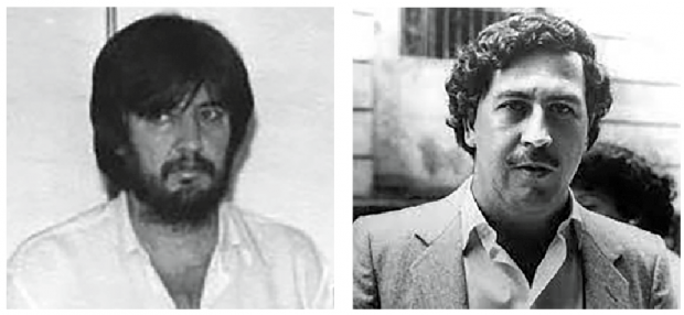 Izq.: el mexicano Amado Carrillo Fuentes, El Señor de los Cielos, y el colombiano Pablo Escobar, fundador del Cártel de Medellín.