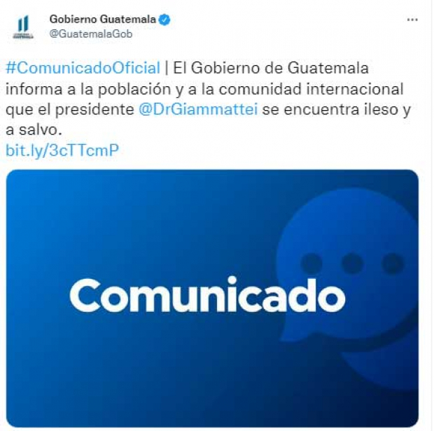 El comunicado de @GuatemalaGob