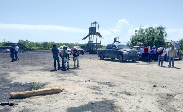 Elementos de la Guardia Nacional arribaron al sitio tras reporte de auxilio, en Sabinas, Coahuila, ayer.