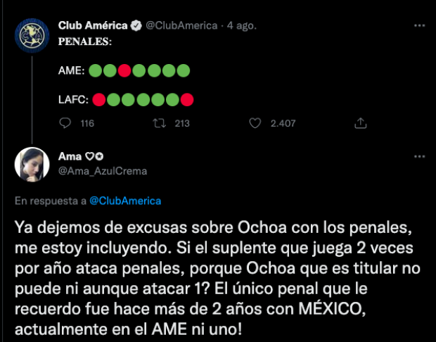 Afición del América pide a Óscar Jiménez como titular.