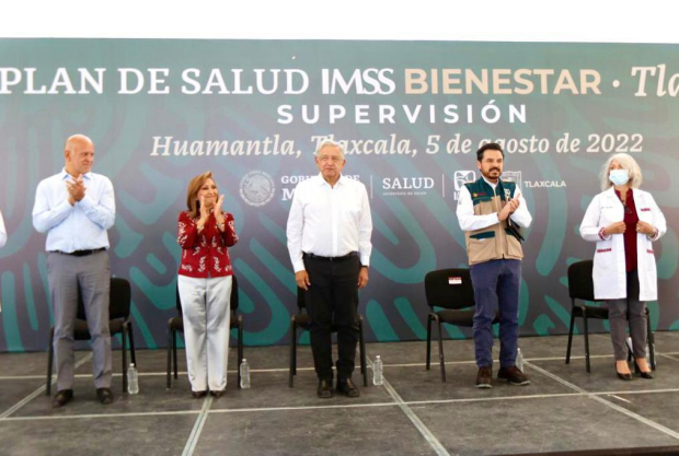 Juan Antonio Ferrer Aguilar, Lorena Cuéllar Cisneros, AMLO, Zoé Robledo y Gisela Lara Saldaña.