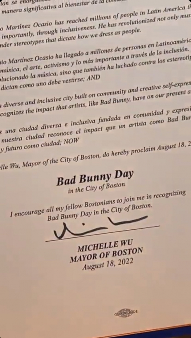 Declaración oficial del "Día de Bad Bunny".
