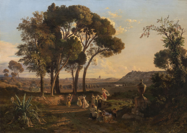 Vista de Roma tomada de la Villa Freborn, por la vía Cassia (1853), Eugenio Landesio.