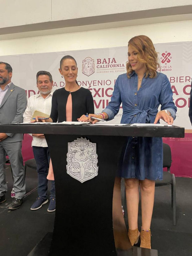 Claudia Sheinbaum y Marina del Pilar firmaron un Convenio en materia de Movilidad y Gobierno Digital