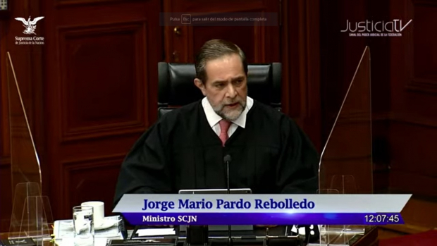 El ministro Jorge Mario Pardo Rebolledo.