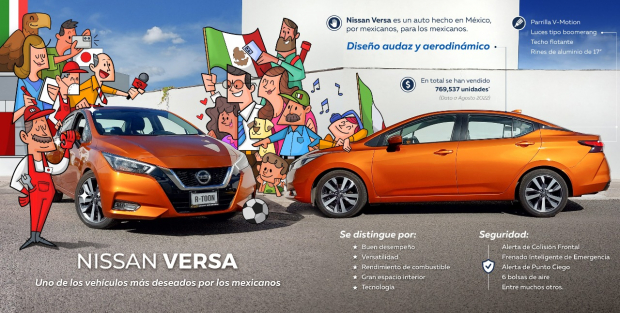 Nissan Versa cuenta con un diseño moderno, que brinda a los conductores una experiencia única en su clase y los cautiva.