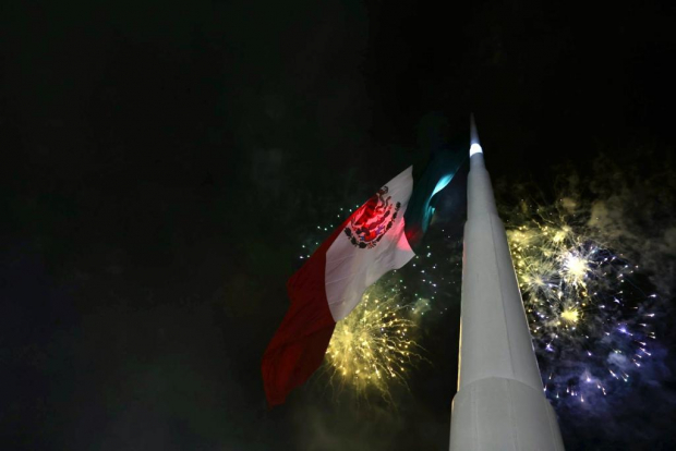 Bandera de México en Chilpancingo, Guerrero.
