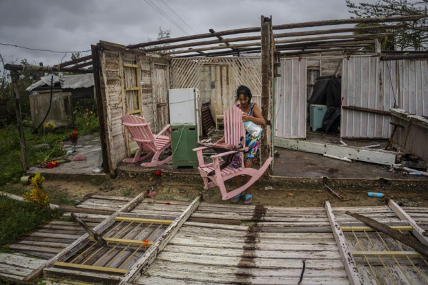 Casa dañada por el huracán Ian en Pinar del Río, Cuba.