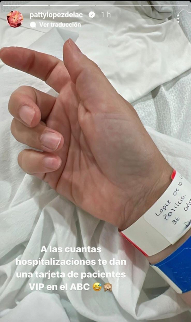 Patty López de la CErda en el hospital