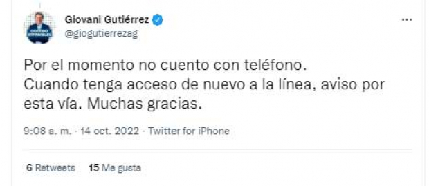 Hackean celular de Giovani Gutiérrez