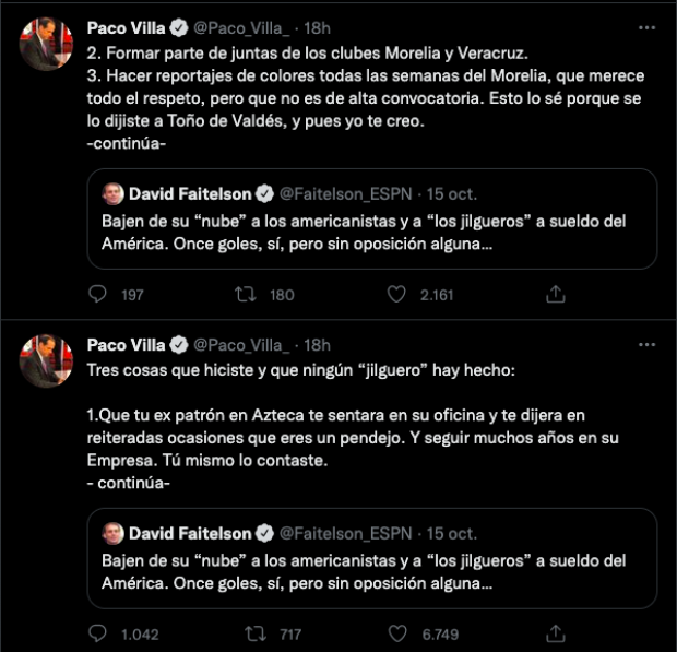 Paco Villa y sus mensajes dirigidos para David Faitelson