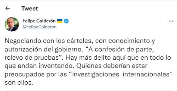 El mensaje del expresidente, Felipe Calderón, sobre el planteamiento de Manuel Espino