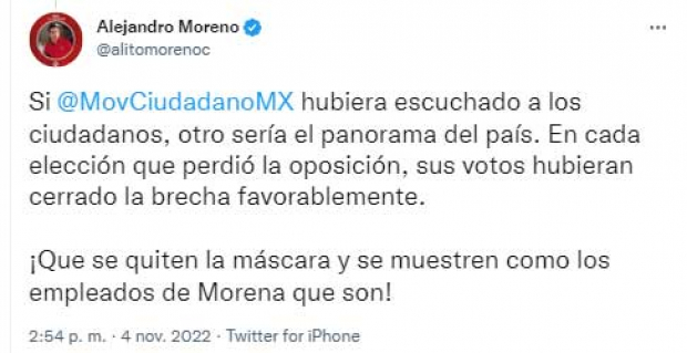 Alejandro Moreno Cárdenas en Twitter